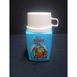 1977 Hanna Barbera Productions C.B. Bears Plastic Thermos With Cup